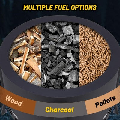  26" Patio Fire Pit Outside Outdoor Wood Burning Modern Bonfire Firepit Outdoor Smokeless Fire Pits For Backyard/ Patio/Camping Deck/ Picnic/ Porch