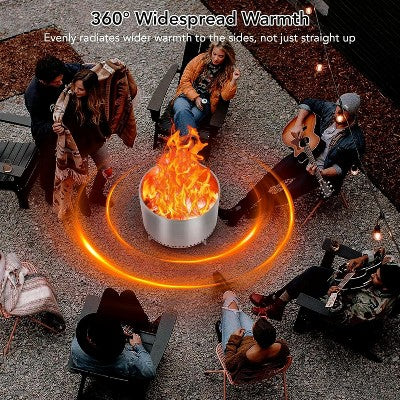  20.5In Portable Outdoor Bonfire Smokeless Firepit Stove With Stand And Removable Ash Pan, Stainless Steel Wood Burning Fireplace, Ideal For 4-6 People