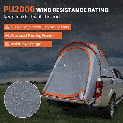 NEXPOW Truck Tent For Camping With Waterproof Rainfly, Double Layer Portable Car Truck Bed Tent