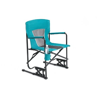  PAGED Camping Chairs With Solid Armrests And Drink Holder,Outdoor Portable Chairs With Comfortable Backrest,Folding Rocking Chair For Lawn