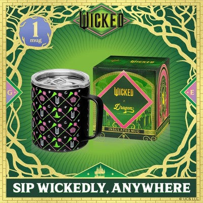  Dragon Glassware X Wicked 12 Oz Stainless Steel Camp Mug - Black