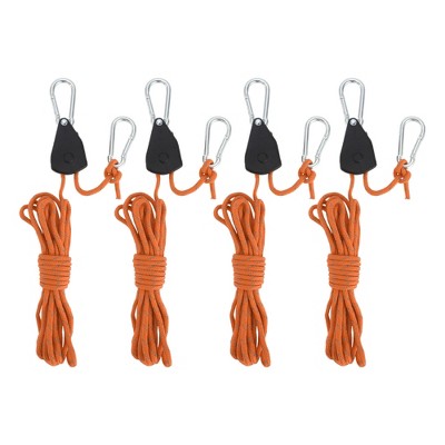  Unique Bargains Adjustable Tent Rope Hanger 1/8" 12.8ft Long 4 Pcs