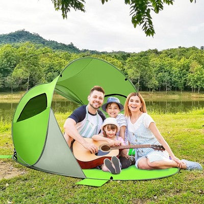  Costway Pop Up Beach Tent Anti-UV UPF 50 Plus Portable Sun Shelter For 3-4 Person