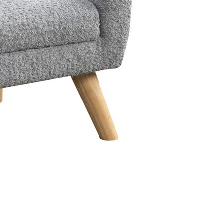  Gulches 28"W Gray Chenille Kids Sofa - Tufted Back, Wooden Legs, Cozy For Toddlers