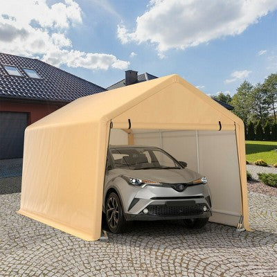  Costway 9x17 Ft Heavy Duty Carport Canopy PE Car Tent Steel Outdoor Garage Shelter