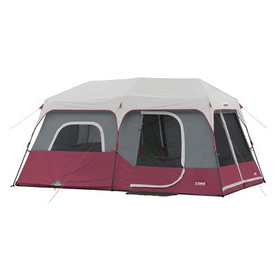 Bestway CORE Instant Cabin 14 X 9-Foot 9-Person Family Cabin Tent W/Rain Fly, Carry Bag & Easy 60-Second Assembly For Camping, Hiking, Outdoor, Red (5 Pack)