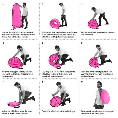  Pop Up Pod Privacy Tent - Camping, Beach, Or Tailgate With Carry Bag By Wakeman Outdoors (Pink)