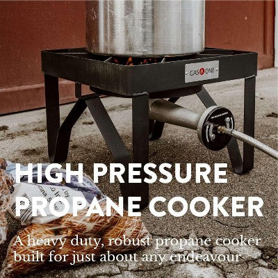  GasOne 200K BTU Propane Burner Heavy-Duty Outdoor Burner With Adjustable 0-20Psi Regulator And Steel Braided Hose For Home Brewing, Turkey Fry
