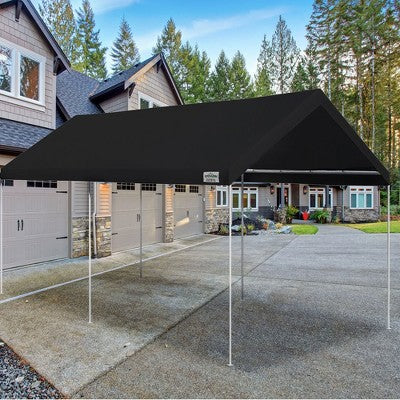  Caravan Canopy Domain 10 X 20 Foot Straight Leg Instant Canopy Roof Top And Carport Shelter Tent Sidewall Set With Zipper Closure, Black