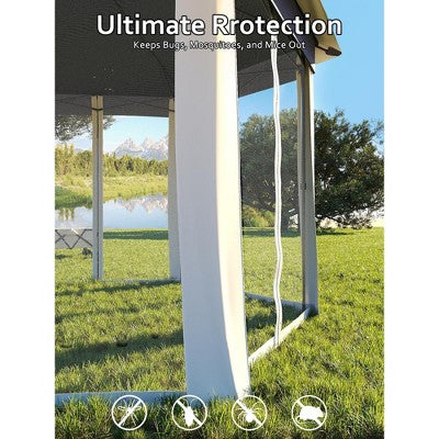  Garvee 13x13FT Pop Up Gazebo Screen Tent, Hexagonal Instant Gazebo Tent With Mosquito Netting Outdoor Canopy,6 Sided Sun Shelter