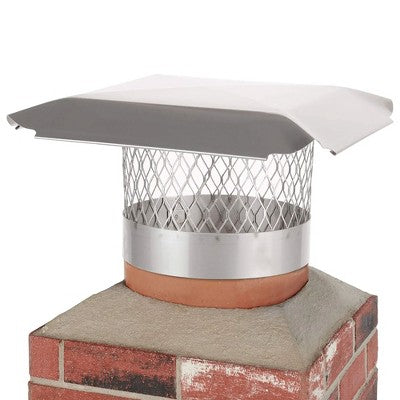  Draft King SS811U Single 304 Stainless Steel Round Slip In Flue Chimney Cover Hood For 9.5 To 10.5 Inch Diameter Masonry Chimneys
