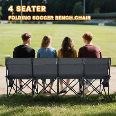  Docred Portable Bench 4/6/9 Seat Soccer Benches For Team, Folding Soccer Bench Chair Sideline Benches Camping Chairs With Carry Bag