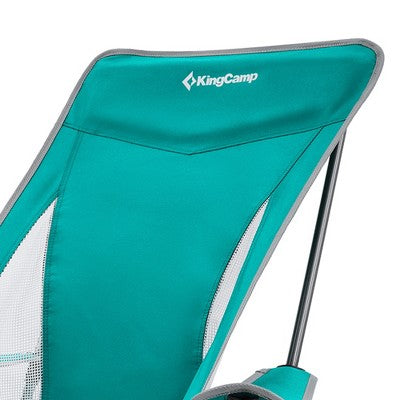  KingCamp Lightweight Padded Highback Folding Lounge Chair With Cupholder, Side Storage Pocket, And Carry Bag For Indoor Or Outdoors, Cyan