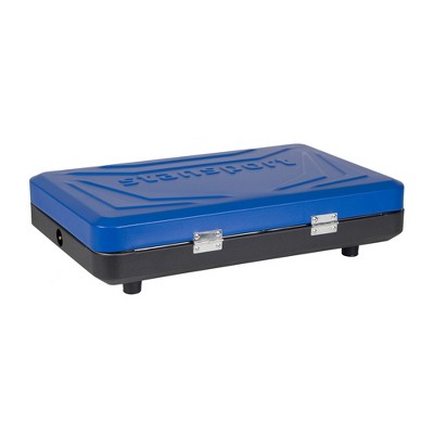  Stansport Double Burner Stove Piezo Ignition With Drip Pan Blue