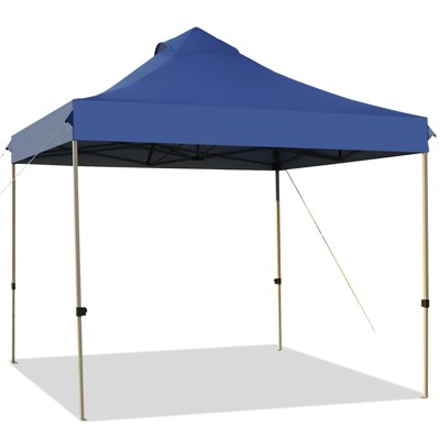  Tangkula 10' X 10' Pop Up Canopy Tent Easy Set-up Outdoor Tent Commercial Instant Shelter W/ 3 Adjustable Heights Blue/Grey/White