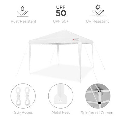  Best Choice Products 10x10ft Pop Up Canopy Outdoor Portable Adjustable Instant Gazebo Tent W/ Carrying Bag