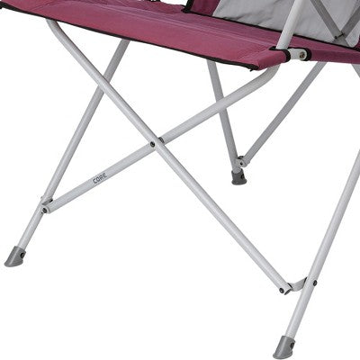 Bestway CORE Set Of 2 Portable Camping Chair W/Cooling Mesh Back & Carrying Storage Bag And 11 X 9-Foot 6-Person Cabin Tent W/Rain Fly & Ground Stakes, Wine