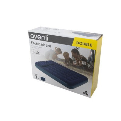  Pool Central 6.25' Navy Blue 3 In 1 Inflatable Flocked Air Mattress With Pillows
