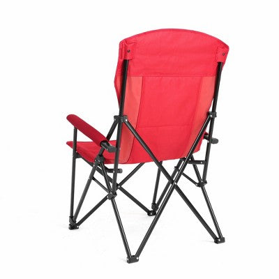  Sevobal Outdoor Portable Chairs High Back Lawn Chair With Cup Holder And Collapsible Design For Backyard Garden Patio, Red, 9.06"*6.69"*36.22"