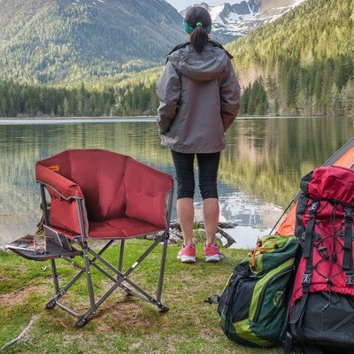  Outsunny Outdoor Director Chair, Folding Camping Chair With Thick Padded, Side Table And Heavy Duty Frame For Camping, Picnic, Beach, Hiking, Travel