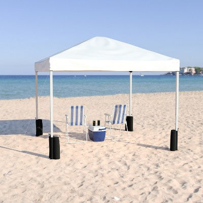  Emma And Oliver 10'x10' Weather Resistant, UV Coated Pop Up Canopy Tent With Sandbags And Wheeled Case